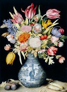 中国瓷器花瓶（水彩画 作者 乔万娜·加佐尼（Giovanna Garzoni）