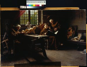 在车间里（布面油画） 作者 乔凡尼·巴蒂斯塔·托里利亚（Giovanni Battista Torriglia）