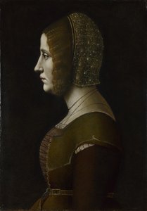 一名妇女的肖像轮廓中，c。 1495