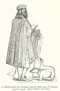 意大利文艺复兴时期艺术家 Il Sodoma (Giovanni Antonio Bazzi) 自画像（版画） 作者 乔凡尼·安东尼奥·巴齐（后）索多玛
