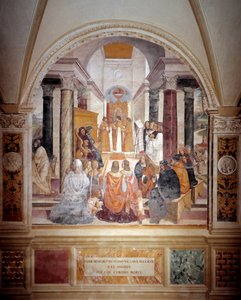 Benedict excommunicated two nuns and absolves them after their death fresco of the cloister produced by Antonio Bazzi dit il Sodoma (1477 - 1549) recounting the life of Saint Benedict of Nursia (480 - 567) founder of the Order of Benedictine 1503 - 1508 Ab