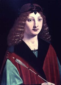 一个带箭的男孩的肖像（面板） 作者 乔瓦尼·安东尼奥·博尔特拉菲奥