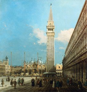 威尼斯的Piazzetta，以及Bacino di S. Marco和Isola di S. Giorgio Magiore， 作者 乔瓦尼·安东尼奥运河（Canaletto）