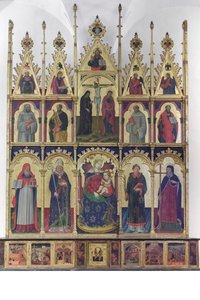 圣人杰罗姆、本尼迪克特中的圣母与圣婴 作者 Giovanni Antonio da Pesaro