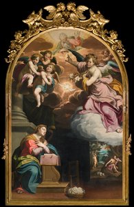 South Transept，报喜祭坛，乔瓦尼·巴蒂斯塔·特洛蒂 (Giovanni Battista Trotti) 的祭坛画，被称为 Il Malosso 1594