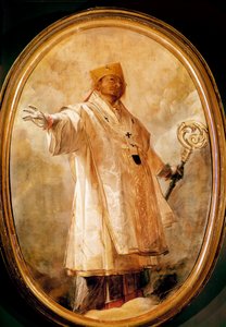 荣耀中的圣卡洛-博罗米代表查尔斯-博罗米（1538-1584）意大利教长的荣耀。乔万-巴蒂斯塔-克雷斯皮（Giovan (Giovanni) Battista Crespi dit Il Cerano）（约1575-1632）的画作，米兰，大教堂，圣物室北侧