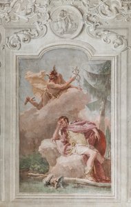 Palazzina（小建筑），《埃涅阿斯纪》的第三个房间或房间：“埃涅阿斯梦见墨丘利，墨丘利命令他离开” 作者 乔凡尼·巴蒂斯塔·提埃波罗