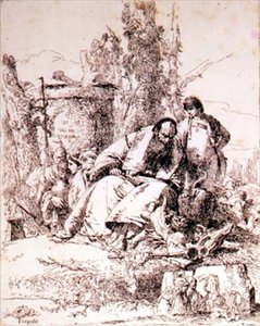 巫师检查头骨（蚀刻画） 作者 乔凡尼·巴蒂斯塔·提埃波罗