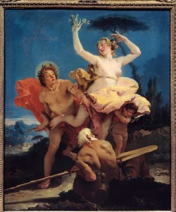 乔瓦尼·提埃波罗 (1696-1770) 的阿波罗和达芙妮绘画，18 世纪太阳。 0,96x0,79 米 作者 乔凡尼·巴蒂斯塔·提埃波罗