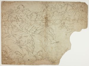 圣人，或寓言人物和云上普蒂 作者 乔瓦尼·巴蒂斯塔·贝纳斯奇