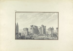 Pergamon的中央大厅Kizil Avlu（笔和墨水在纸上洗） 作者 乔瓦尼·巴蒂斯塔·博拉