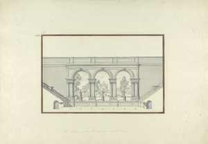 重建老底嘉第二剧院，1750年（笔和墨水在纸上用石墨洗涤） 作者 乔瓦尼·巴蒂斯塔·博拉