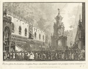 总督出席在Piazzetta举行的Giovedi Grasso节，1763-1766。