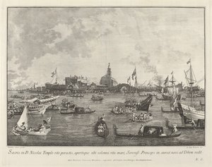 在Bucintoro Leaving San Nicolò di Lido的总督，1763-1766。