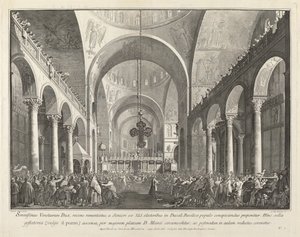 新当选的总督在圣马可呈现给人民，1763-1766。