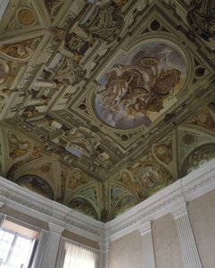 La chute de Phaeton (Phaethon) (1625) - Carlone的壁画 - 中世纪古堡大厅的天花板 (1320) - Cagnes sur Mer (Cagnes-sur-Mer), Alpes Maritimes (Alpes-Maritimes) (06)