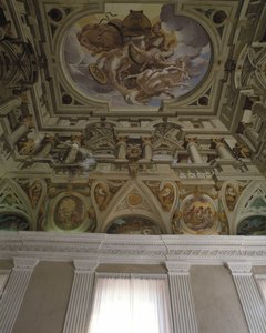 La chute de Phaeton (Phaethon) (1625) - Carlone的壁画 - 中世纪古堡大厅的天花板 (1320) - Cagnes sur Mer (Cagnes-sur-Mer), Alpes Maritimes (Alpes-Maritimes) (06)