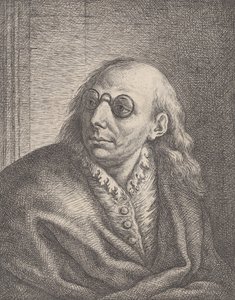 卢卡-乔丹诺的肖像，戴着圆眼镜，看着左边，1692-1727。, 1692-1727。 作者 乔瓦尼·巴蒂斯塔·卡特纳罗