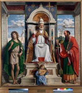 St. Peter Enthroned with St. John the Baptist and St. Paul 作者 乔瓦尼·巴蒂斯塔·西玛·达·科内利亚诺