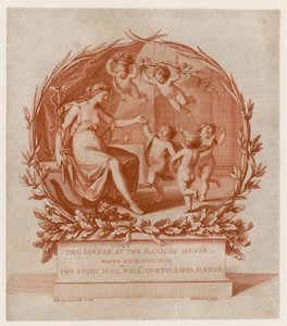 1796年3月28日在伦敦Mansion House的晚餐邀请函（雕刻）。 作者 乔凡尼·巴蒂斯塔·西普里亚尼