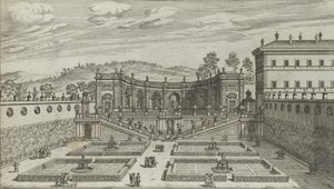 Altra Vedvta in Prospettiva del Teatro et Giardino Contigvo di Mondragone in Fras..., 1691 or later.