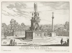 Fontein op Piazza San Pietro in Montorio op de Janiculumberg te Rome（罗马雅尼库伦山上的圣彼得广场喷泉
雅尼克鲁姆山上的喷泉（物体上的标题）
罗马喷泉（系列名称）
罗马喷泉（系列名称） 作者 乔瓦尼·贾科莫·德罗西