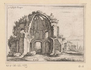 米涅瓦医学圣殿在另一片土地上的遗迹
Listesso Tempio（物品标题）
Gezichten op Rome（系列标题）
Alcune vedute et prospettive di luoghi dishabitati di Roma（系列标题） 作者 乔瓦尼·巴蒂斯塔（Giovanni Battista Mercati）