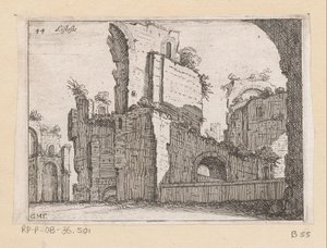 罗马卡拉卡拉浴场的休息区
Listesso（物品标题）
Gezichten op Rome（系列标题）
Alcune vedute et prospettive di luoghi dishabitati di Roma（系列标题） 作者 乔瓦尼·巴蒂斯塔（Giovanni Battista Mercati）