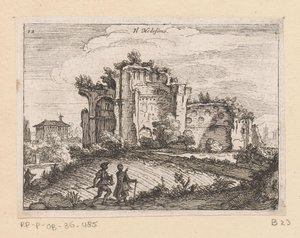 Ruïne in een landschap
梅代西诺（物品上的标题）
Gezichten op Rome（系列标题）
Alcune vedute et prospettive di luoghi dishabitati di Roma（系列标题） 作者 乔瓦尼·巴蒂斯塔（Giovanni Battista Mercati）