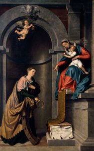 圣凯瑟琳的婚礼，乔瓦尼·巴蒂斯塔·莫罗尼（Giovanni Battista Moroni，1525 年 - 1578 年左右），布面油画，阿尔门诺圣巴塞洛缪教堂 作者 乔瓦尼·巴蒂斯塔·莫罗尼