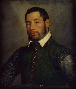 穿着绿色长袍和链子衬衫的绅士肖像，约1565年（布面油画 作者 乔瓦尼·巴蒂斯塔·莫罗尼