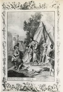 耶路撒冷交付，第三节，乔瓦尼-巴蒂斯塔-皮亚泽塔（1683-1754）为托尔夸托-塔索（1544-1595）的诗所作的插图，1745年在威尼斯出版的版本，意大利 作者 乔凡尼·巴蒂斯塔·皮亚泽塔