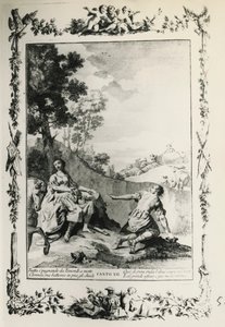耶路撒冷交付，第十二节，乔瓦尼-巴蒂斯塔-皮亚泽塔（1683-1754）为托尔夸托-塔索（1544-1595）的诗所作的插图，1745年在威尼斯出版的版本，意大利 作者 乔凡尼·巴蒂斯塔·皮亚泽塔