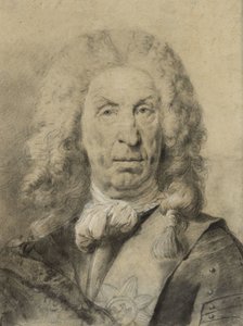 von der Schulenburg 元帅肖像，约 1735 年（纸张上的黑白粉笔与炭笔） 作者 乔凡尼·巴蒂斯塔·皮亚泽塔