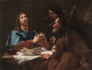 以马us斯的晚餐c。 1720。 作者 乔凡尼·巴蒂斯塔·皮亚泽塔