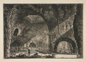 蒂沃利梅塞纳斯别墅的另一幅内景，选自 Vedute di Roma 作者 Giovanni-Battista Piranesi