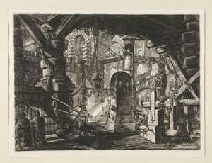 卡尔塞里，XVI：带锁链的码头 作者 Giovanni-Battista Piranesi