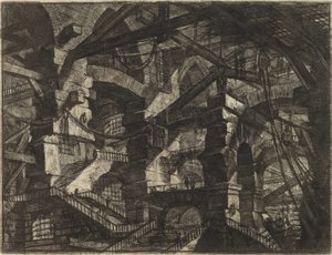 来自 Piranesi, Giovanni Battista (1720-1778) 的系列 The Imaginary Prisons（发明的监狱）。 铜版画，约 1761 年，私人收藏 作者 乔凡尼·巴蒂斯塔·皮拉涅西