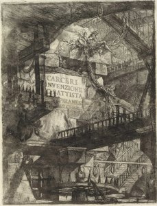 来自 Piranesi, Giovanni Battista (1720-1778) 的系列 The Imaginary Prisons（发明的监狱）。 铜版画，约 1761 年，私人收藏 作者 乔凡尼·巴蒂斯塔·皮拉涅西