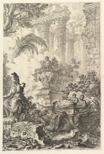 正面，与密涅瓦雕像，ca。 1748年。 作者 乔凡尼·巴蒂斯塔·皮拉涅西