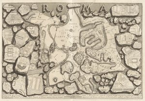 绘制罗马平面图，标明所有古迹的位置 作者 Giovanni-Battista Piranesi