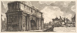 塞普蒂米乌斯-塞维鲁的拱门 Arco di Severo, e Caracalla, 约1756年。 作者 乔凡尼·巴蒂斯塔·皮拉涅西