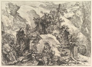 骷髅，来自Grotteschi Grotesques，ca。 1748年。 作者 乔凡尼·巴蒂斯塔·皮拉涅西