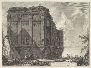 所谓的萨鲁斯神庙，在通往阿尔巴诺古道的路上，俗称...，ca。 1763。 作者 乔凡尼·巴蒂斯塔·皮拉涅西