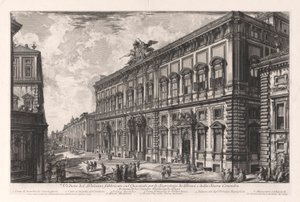 Veduta del Palazzo fabbricato sul Quirinale per le Segreterie de Brevi et della Sacra Consulta（为书简秘书和神圣会议在基里纳尔建造的宫殿景观），选自 Vedute di Roma（《罗马景观》）。 作者 Giovanni-Battista Piranesi