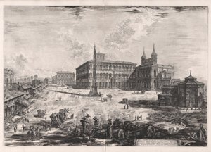 Veduta della Piazza, e Basilica di S. Giovanni in Laterano（广场和拉特拉塔诺圣乔凡尼大教堂景观），选自《罗马景观》。 作者 Giovanni-Battista Piranesi