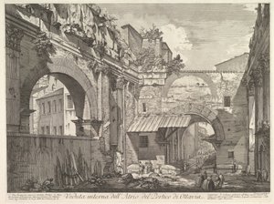 奥塔维亚门廊中庭的内部视图门廊中庭的内部视图...，1760年。 作者 乔凡尼·巴蒂斯塔·皮拉涅西