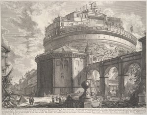 哈德良皇帝的陵墓景象，现在称为圣安杰洛城堡......，约1756年。 作者 乔凡尼·巴蒂斯塔·皮拉涅西