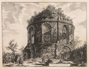 罗马的景色：蒂沃利附近的所谓的咳嗽神庙，1763年。 作者 乔凡尼·巴蒂斯塔·皮拉涅西