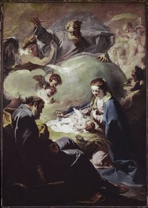 Nativity with the Almighty and the Holy Spirit. (oil on canvas, circa 1740) 作者 乔凡尼·巴蒂斯塔·皮托尼